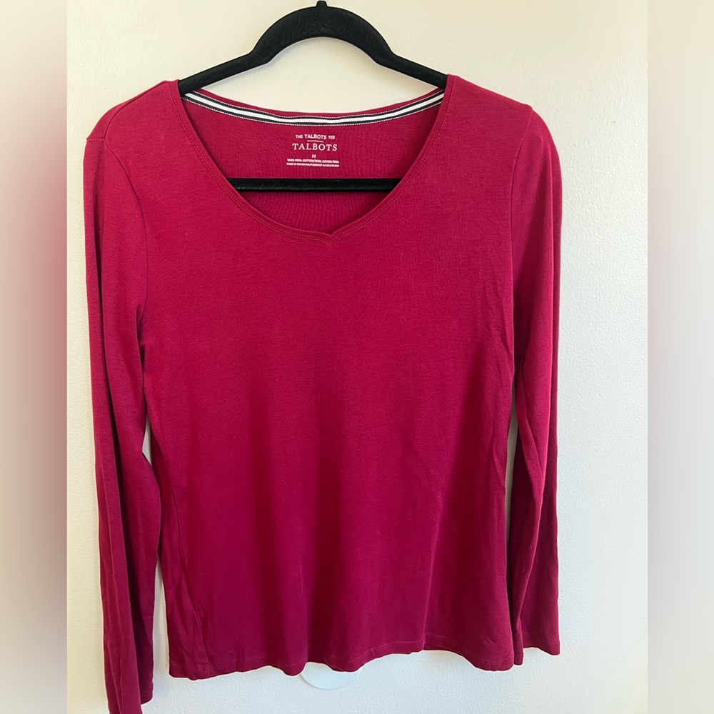 Talbots the Talbots tee‎ in dark red pima cotton size medium